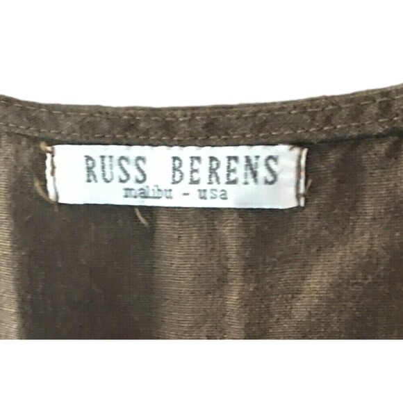 Russ Berens Dress Women's Size XS Brown Sleeveless Linen Button Up - Picture 6 of 7